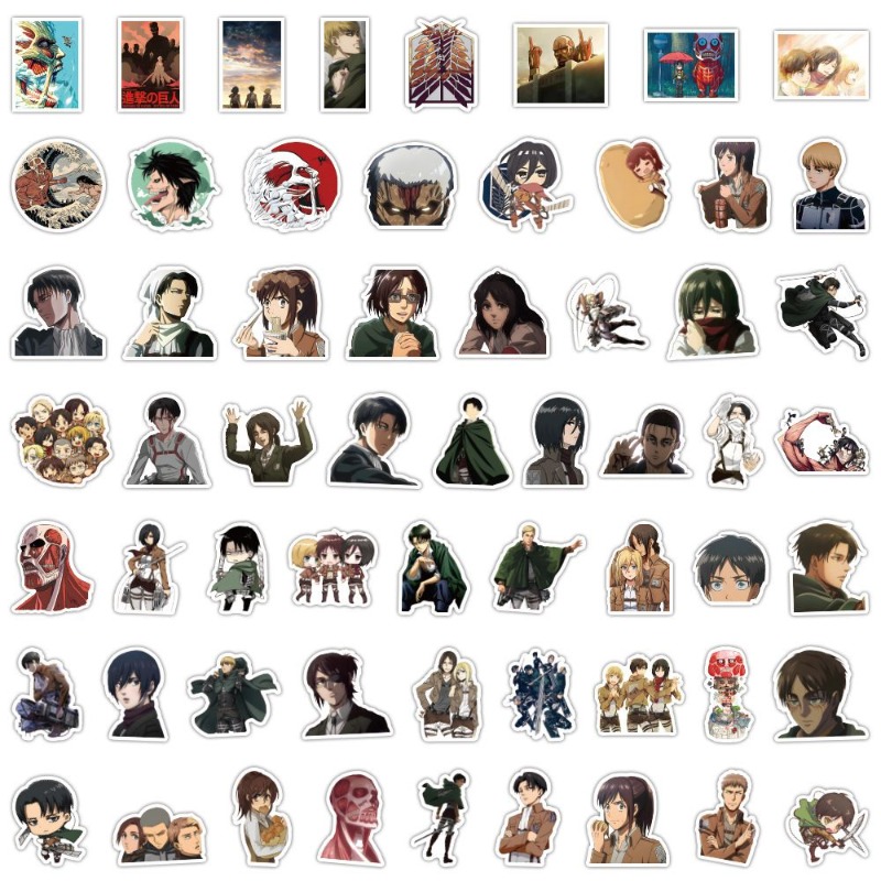 Laptop Accessories - 60 pegatinas de anime de Attack
