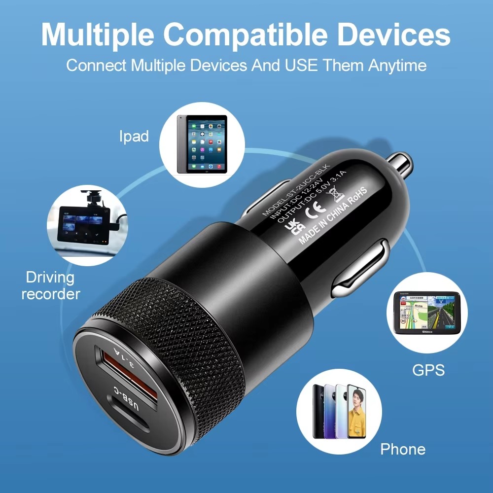 Cargador de coche USB 3.1A tip - Usb C Power Adapter reseña y precio