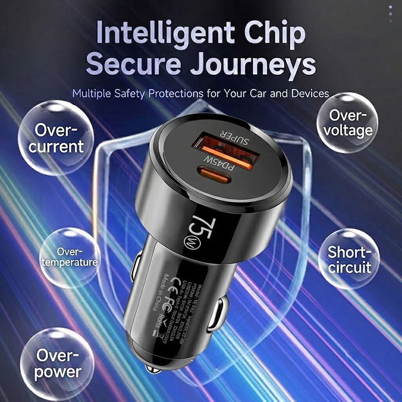 Cargador de coche de 75W con d - Usb C Power Adapter reseña y precio