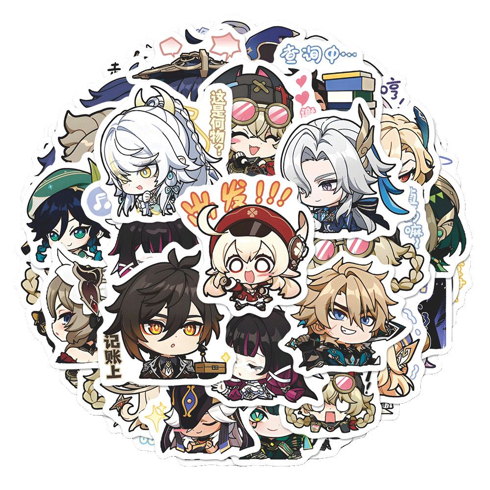64 pegatinas de anime de Gensh - Laptop Accessories reseña y precio